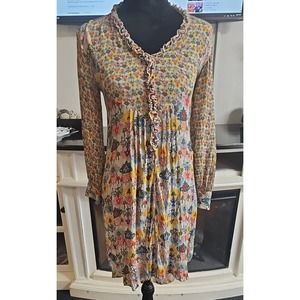 Blank London Shirt Womens XS Petite Tunic Dress Floral Boho